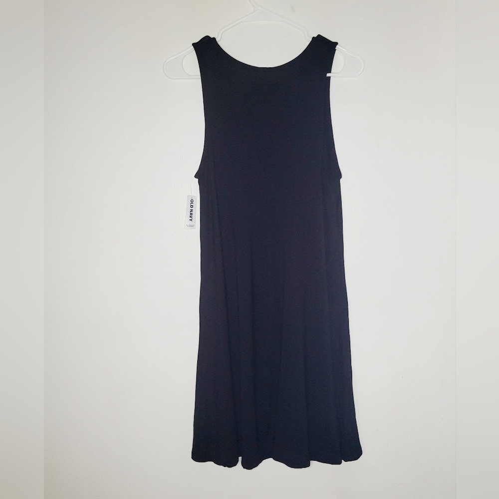Old Navy Tank Dress Shift Black Women's Medium Black Mini Sleeveless Casual Dark - Picture 2 of 9